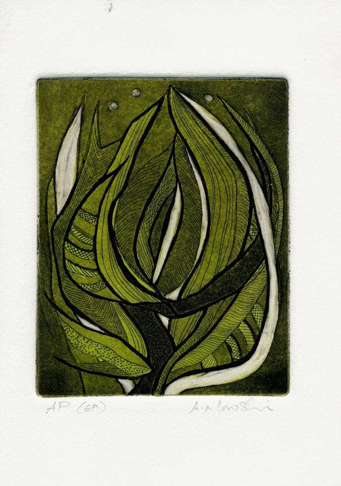 Budding in Gr and Bk, card from the Art In An Envelope Series by Helena Orlowski