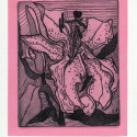 'Lilly 2 in pink', intaglio and relief colour, limited edition; from the Art In An Envelope Series