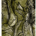 'Lily Play', etching; from the Art In An Envelope Series