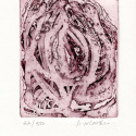 'Pink Bud', intaglio, limited edition; from the Art In An Envelope Series