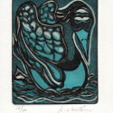'Sleepy Duck', intaglio, limited edition; from the Art In An Envelope Series