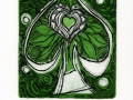 'Green Hearts and Spades', intaglio, limited edition; from the Art In An Envelope Series