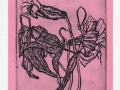 'Lilly 4 in pink', intaglio and relief colour, limited edition; from the Art In An Envelope Series