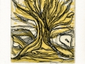'Yellow tree', intaglio, limited edition; from the Art In An Envelope Series