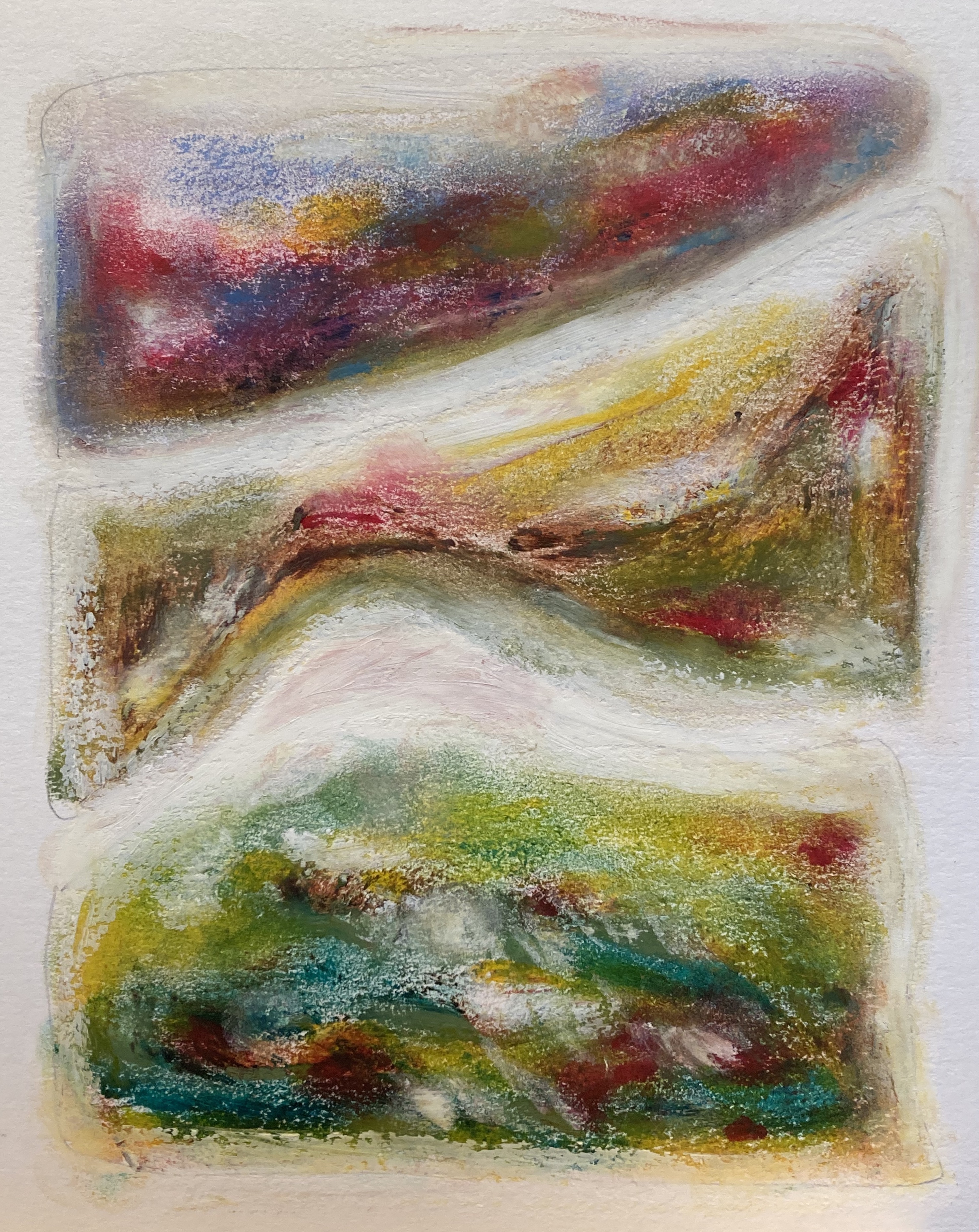 Dolgoch Impression 3 -  oil pastel on paper 140 x 170