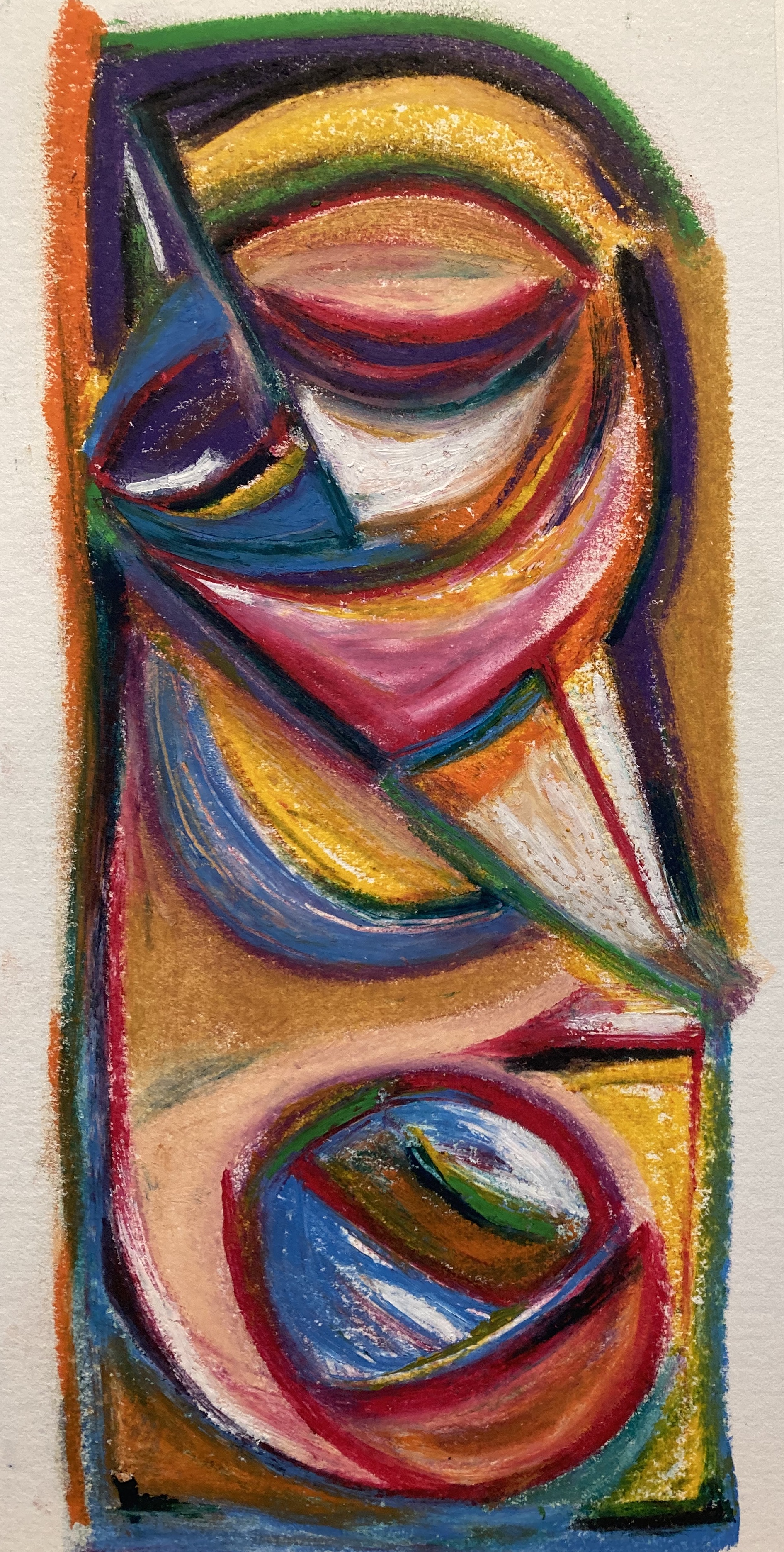 Red-Green oil pastel on paper 240x110