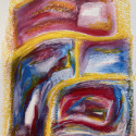 Dolgoch Impression 6 - oil pastel on paper 140 x 170