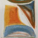Orange-Blue oil pastel on paper 240 x 110