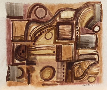 Brown washes on paper 220 x 250