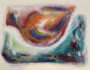 Dolgoch Impression 1 -  oil pastel on paper 140 x 170