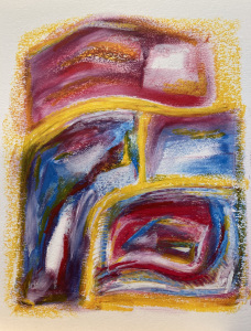 Dolgoch Impression 6 - oil pastel on paper 140 x 170
