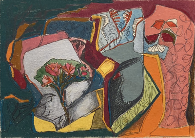 Little Bouquet - oil pastel graphite on paper 185 x 260