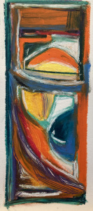 Orange oil pastel on paper 240x110