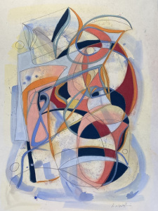 Space in the Pause - watercolour soft pastel graphite on Arches 600 x 430