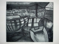 Bauline Boats, etching, 300 x 350
