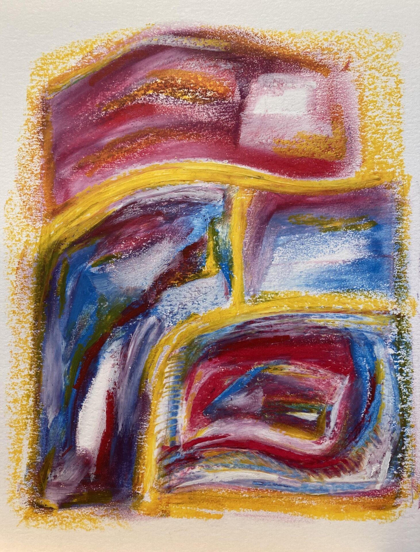 Dolgoch Impression 6, oil pastel on paper, 140 x 170
